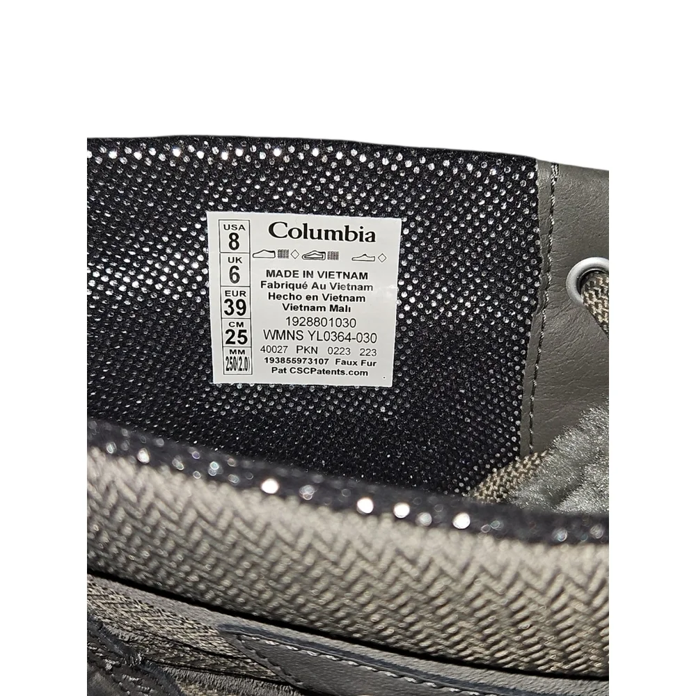 Columbia Meadows Omni Heat Waterproof‎ Snow Boots Gray Women's 8 NEW